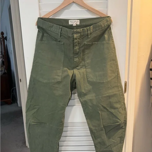 Nili Lotan Shon Mid-Rise Barrel Leg Pant in Camo - Picture 1 of 2